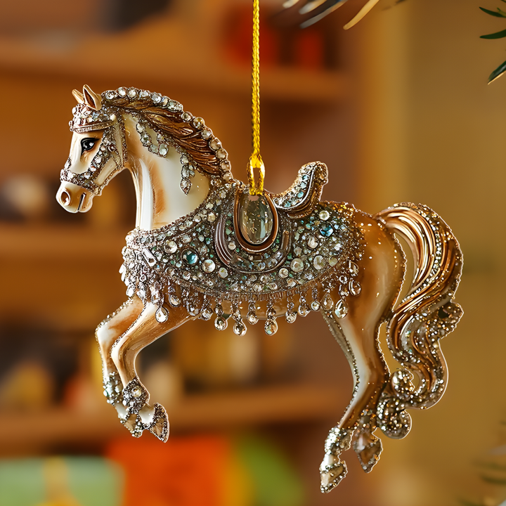 BowLift | Christmas Ornament Horse Acrylic Rhinestone Hanging Tree Decor