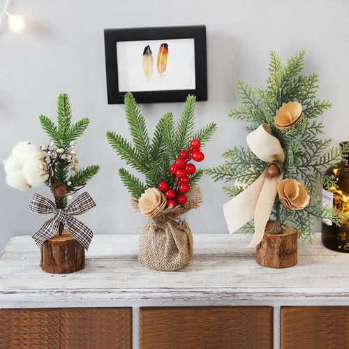 BowLift | Christmas Ornament Mini Tabletop Tree Rustic Burlap Holiday Decor