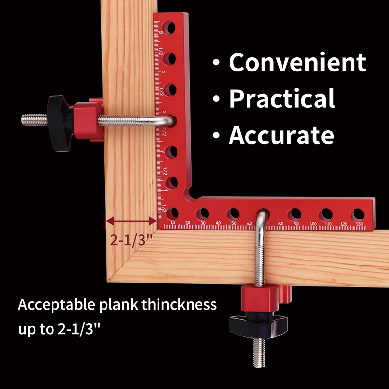 BowLift | 4 Pack 90 Degree Positioning Squares, 5.5" x 5.5"  Positioning Squares Right Angle Clamps for Picture Frames, Boxes, Cabinets or Drawers