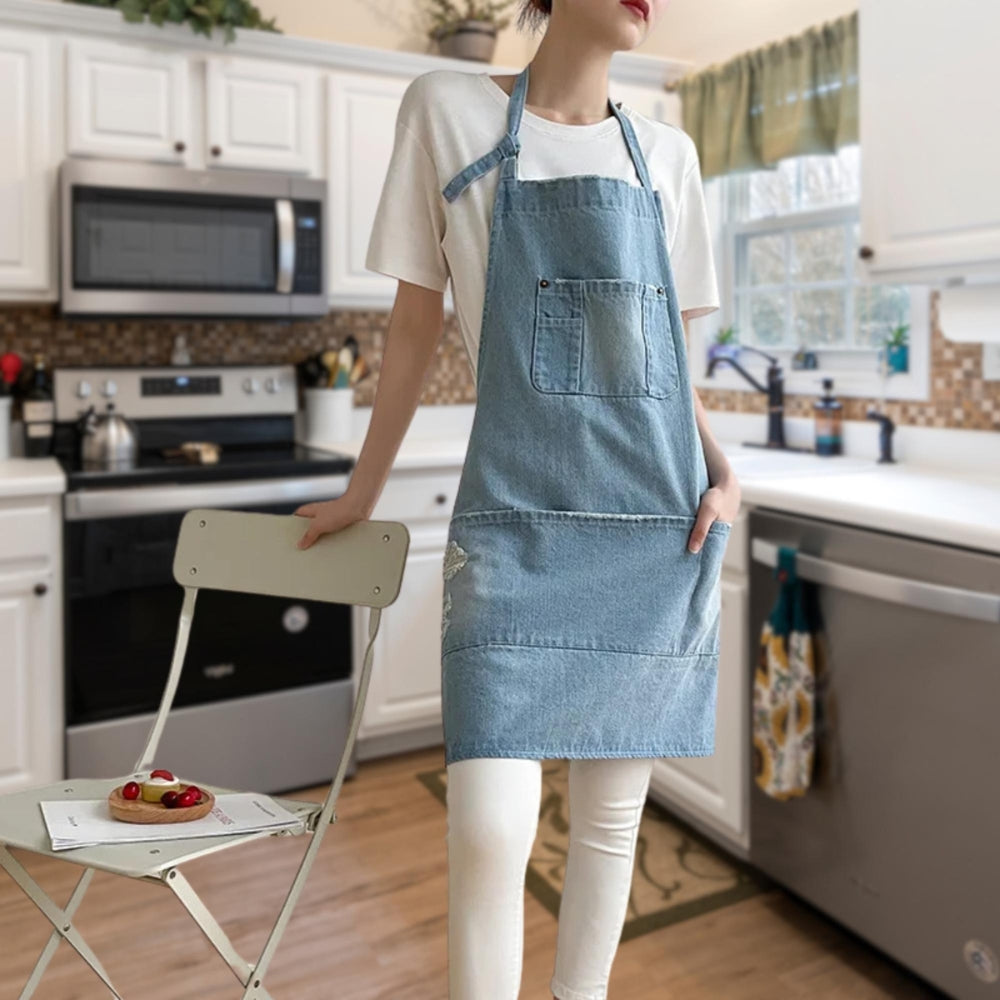 BowLift | Classic Blue Denim Pocket Apron