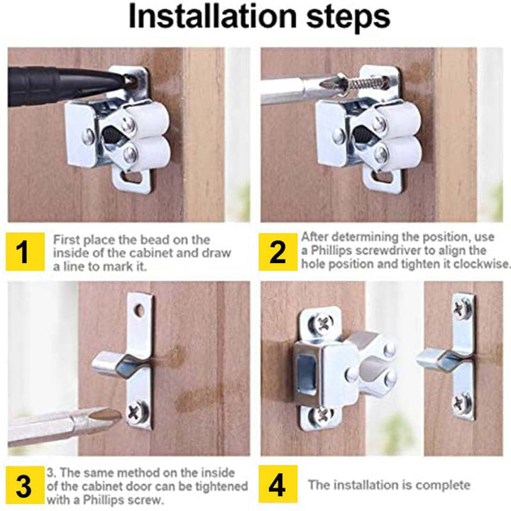 BowLift | Classic Cabinet Door Stainless Steel Snap Locks