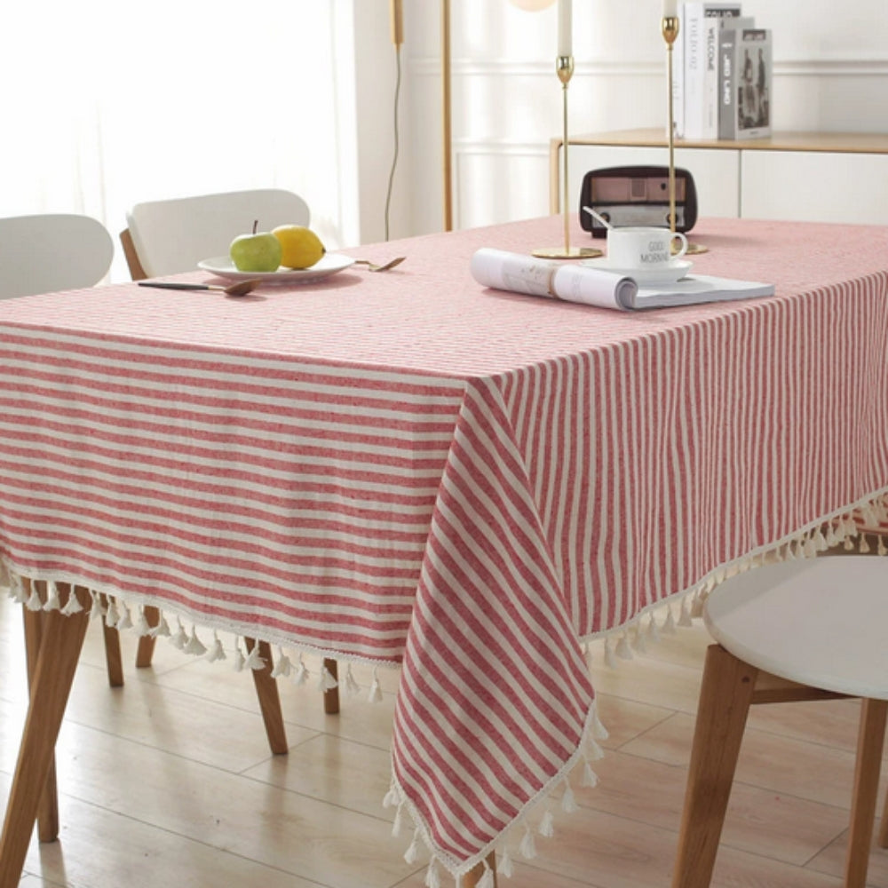 BowLift | Classic Striped Tassel Table Cloth