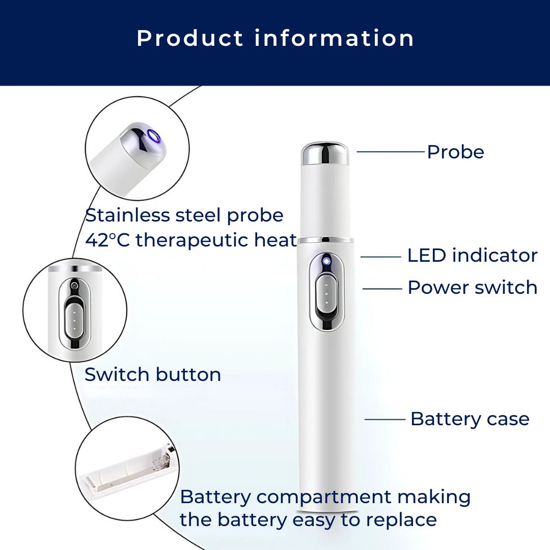 ClearGlow Blue Light Skin Therapy Pen | Acne Treatment - Anti-inflammatory - Non-invasive Solution - Clearer Skin - Blemish Reduction Bowlift