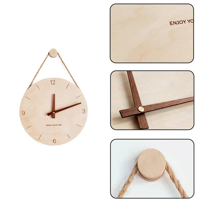 WoodHush Minimalist Wall Clock Bowlift