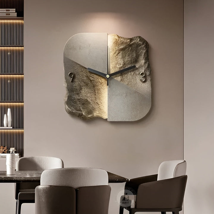 Sandstone Wall Clock – Modern 3D Design | Decorative for Living Rooms and Offices | Bowlift