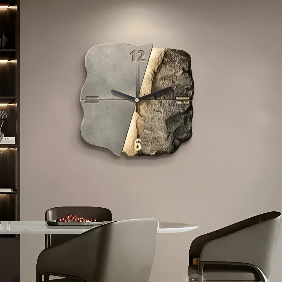 Sandstone Wall Clock – Modern 3D Design | Decorative for Living Rooms and Offices | Bowlift