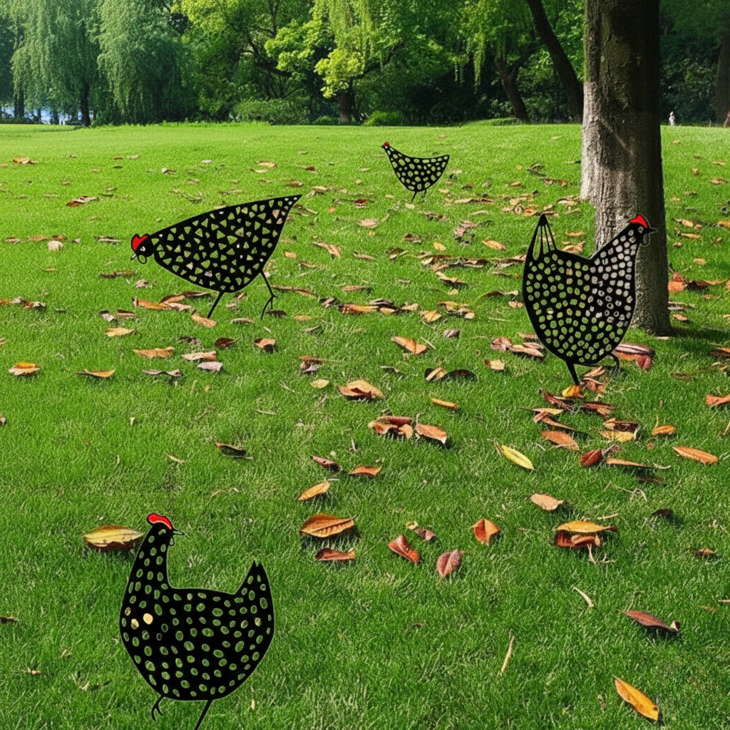 BowLift | Vintage-Metal-Chicken Garden Sculpture with Durable Surface
