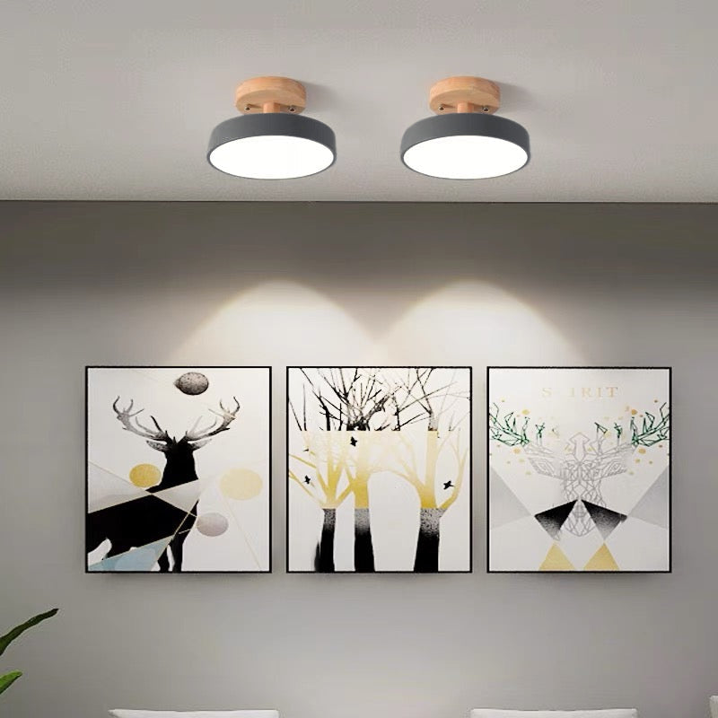 BowLift | LED Ceiling Light Wooden Flush Mount Fixture