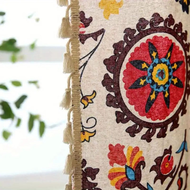 BowLift | Boho Color Wheel Bloom Tassel Curtain