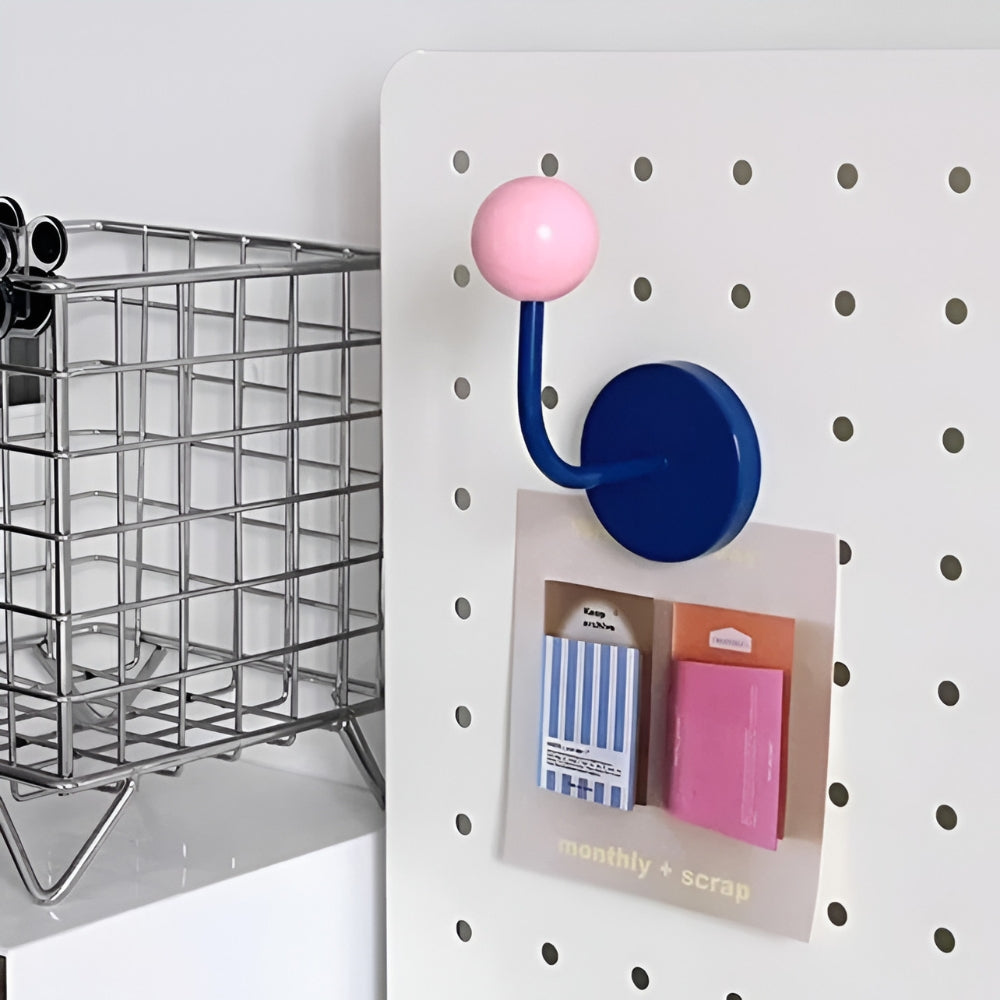 MagneSphere Wooden Magnetic Wall Hooks – Colorful Storage Solution Without Drilling | Bowlift
