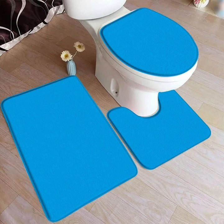 BowLift | 3-piece bath rug set with non-slip flannel surface