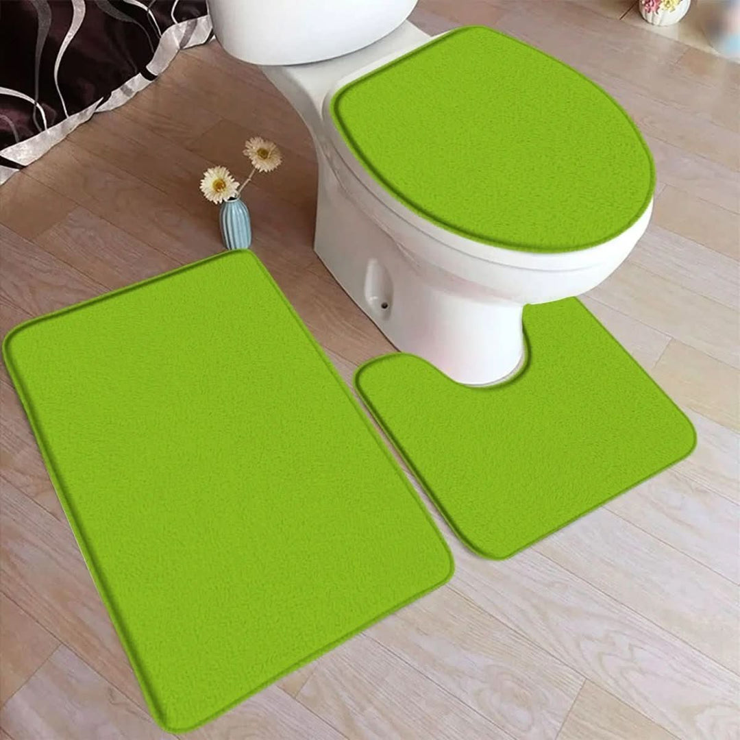 BowLift | 3-piece bath rug set with non-slip flannel surface