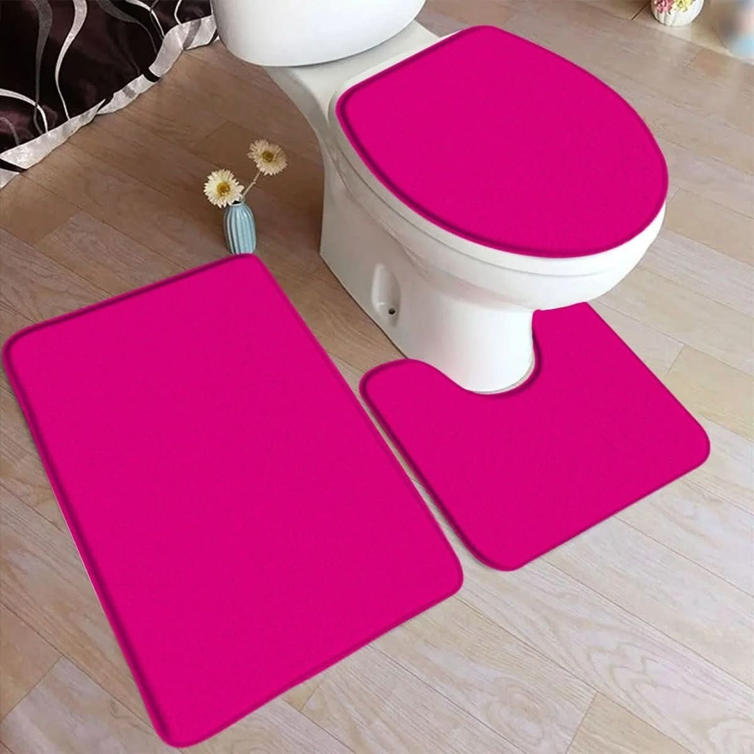 BowLift | 3-piece bath rug set with non-slip flannel surface