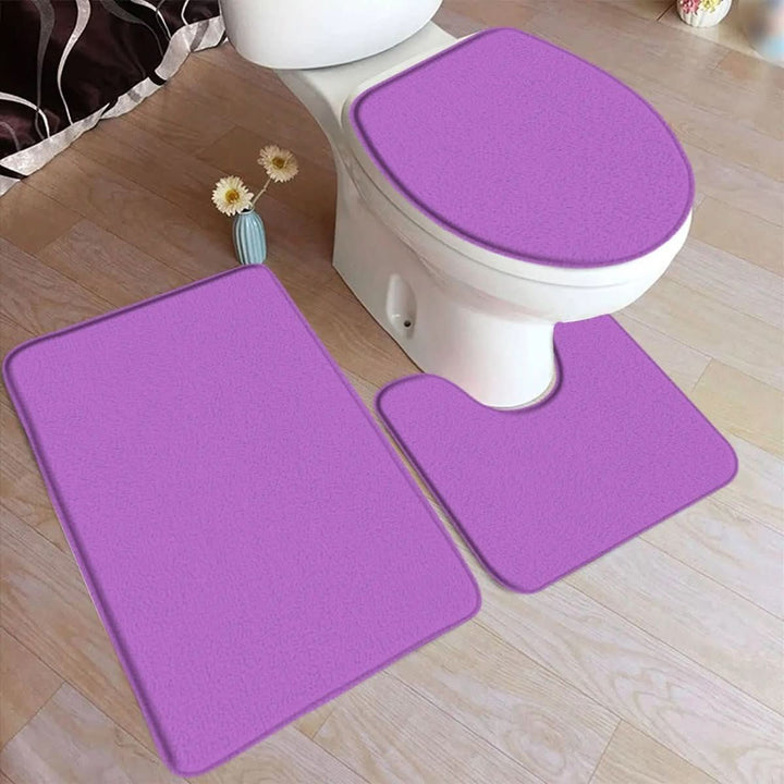 BowLift | 3-piece bath rug set with non-slip flannel surface