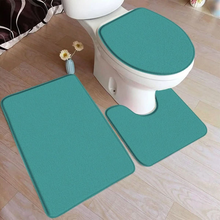 BowLift | 3-piece bath rug set with non-slip flannel surface