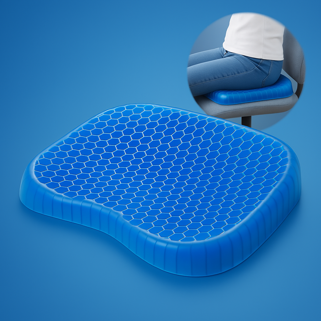 GelRelax Seat Cushion – Orthopedic Gel Cushion for Pressure Relief and Comfort | Bowlift
