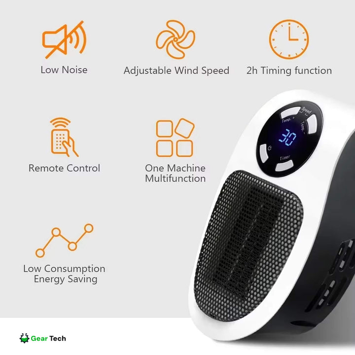 BowLift | Compact Electric Heater - USB and Plug-In Portable small electric heater