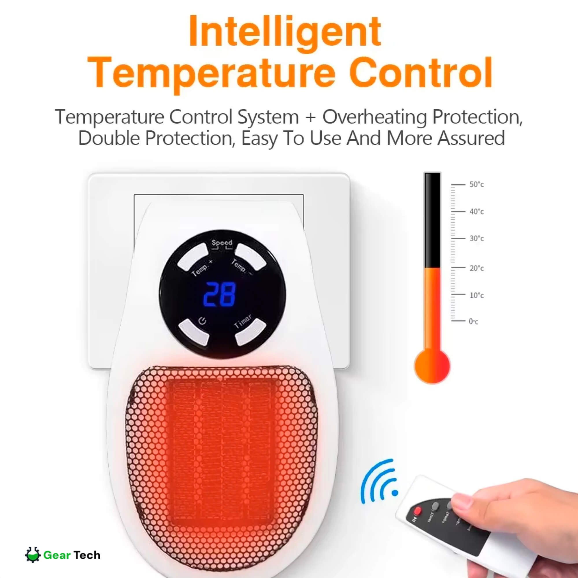 BowLift | Compact Electric Heater - USB and Plug-In Portable small electric heater