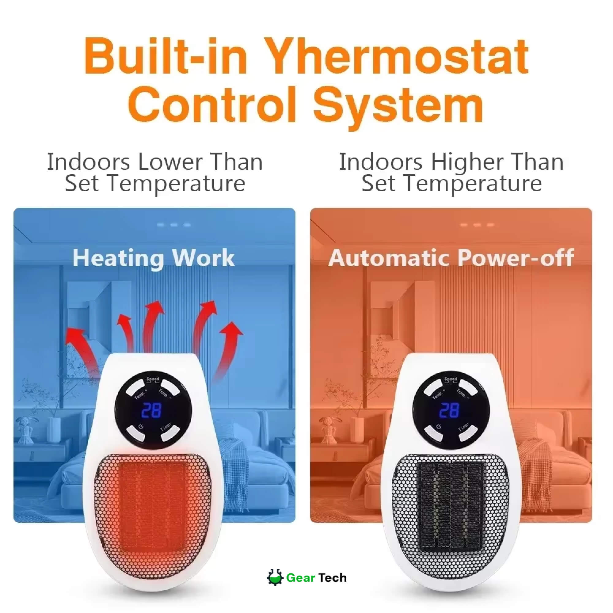 BowLift | Compact Electric Heater - USB and Plug-In Portable small electric heater