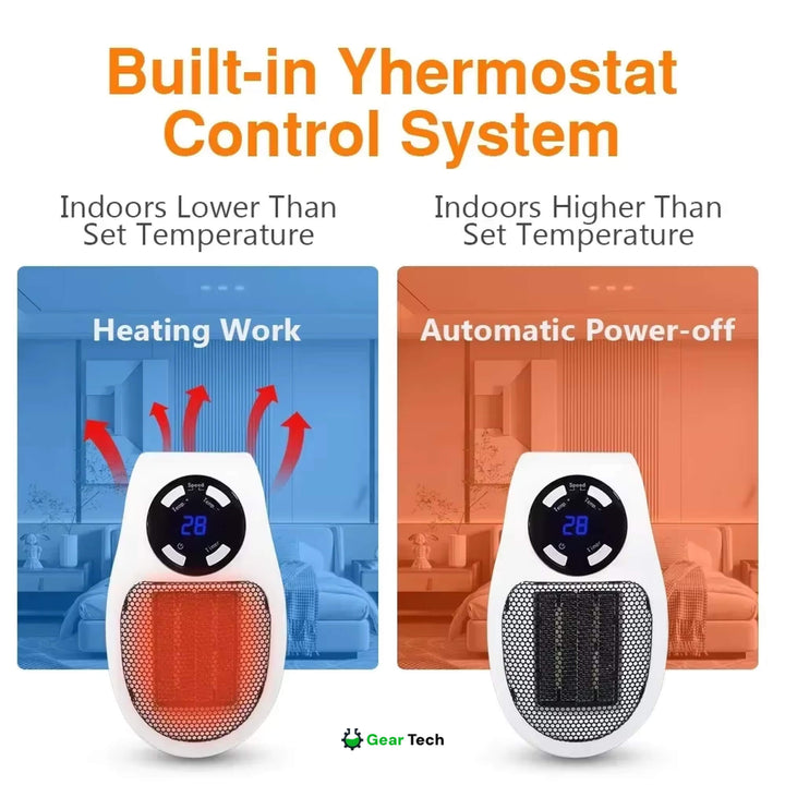 BowLift | Compact Electric Heater - USB and Plug-In Portable small electric heater