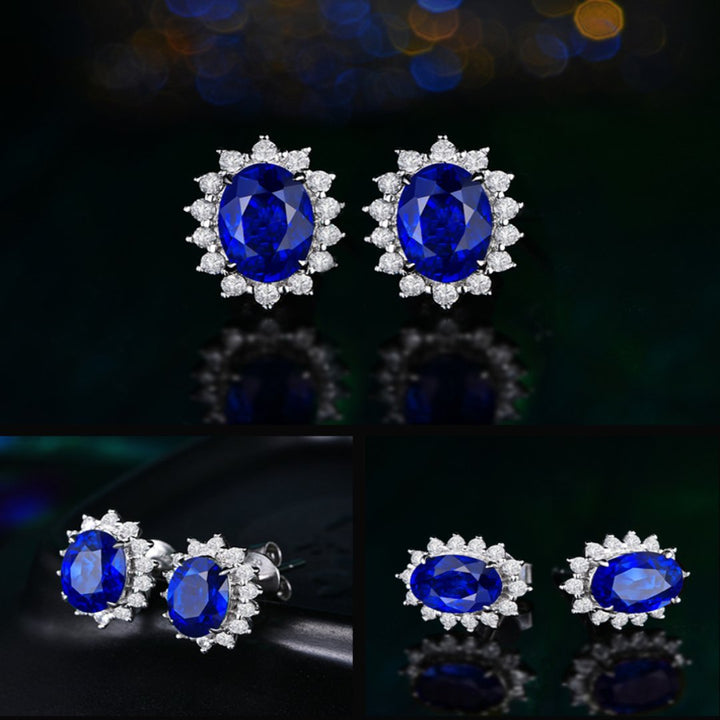 BowLift | Eastern Aura Oval Blue Gem Earring