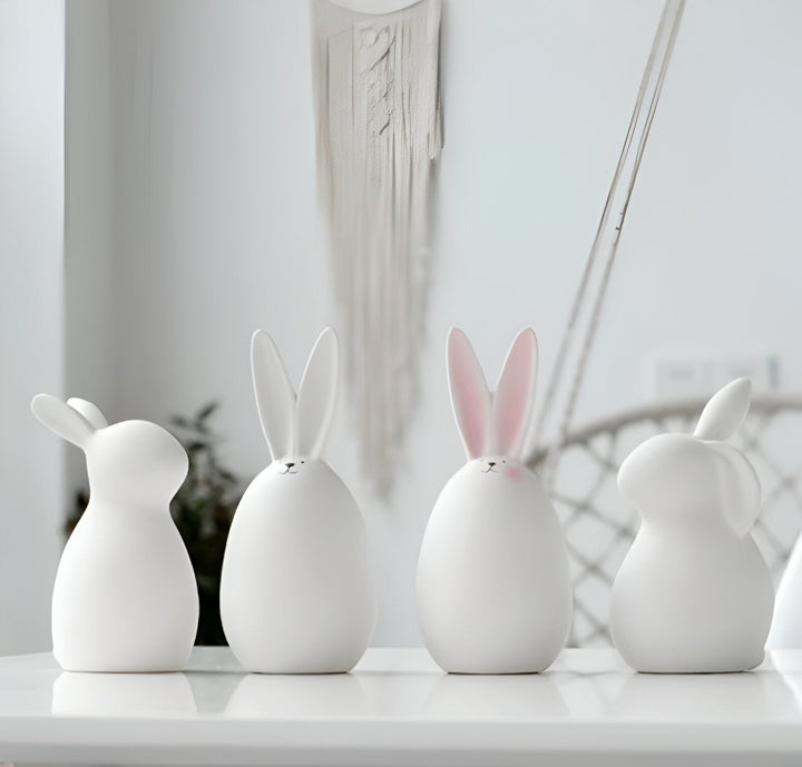 BowLift | ConeyBliss Minimalist Ceramic Bunny – Elegant White Easter Rabbit Figurine Decor
