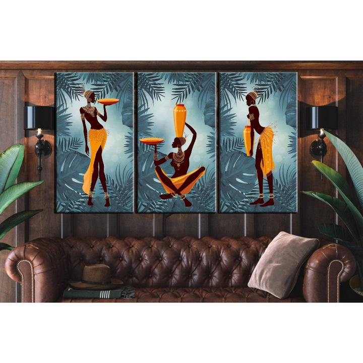 Festive African Woman Print - Canvas Wall Art Painting | Bowlift