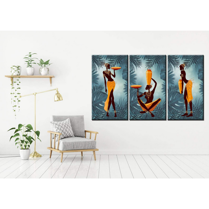 Festive African Woman Print - Canvas Wall Art Painting | Bowlift