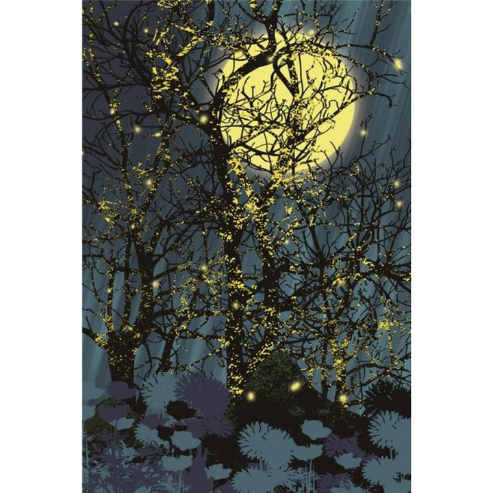 Starry Forest Night Scenery - Canvas Wall Art Painting | Bowlift