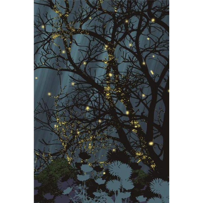 Starry Forest Night Scenery - Canvas Wall Art Painting | Bowlift
