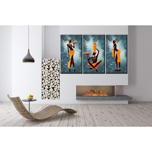 Festive African Woman Print - Canvas Wall Art Painting | Bowlift