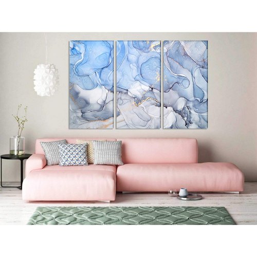 Blue Marble Abstract - Canvas Wall Art Painting | Bowlift