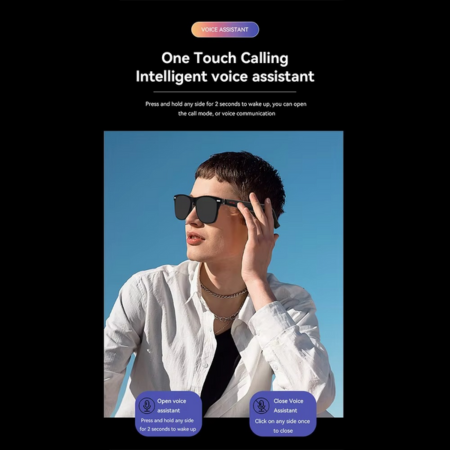 BowLift | Smart Audio Sunglasses with Touch Control, AI Voice Assistant, and UV Protection