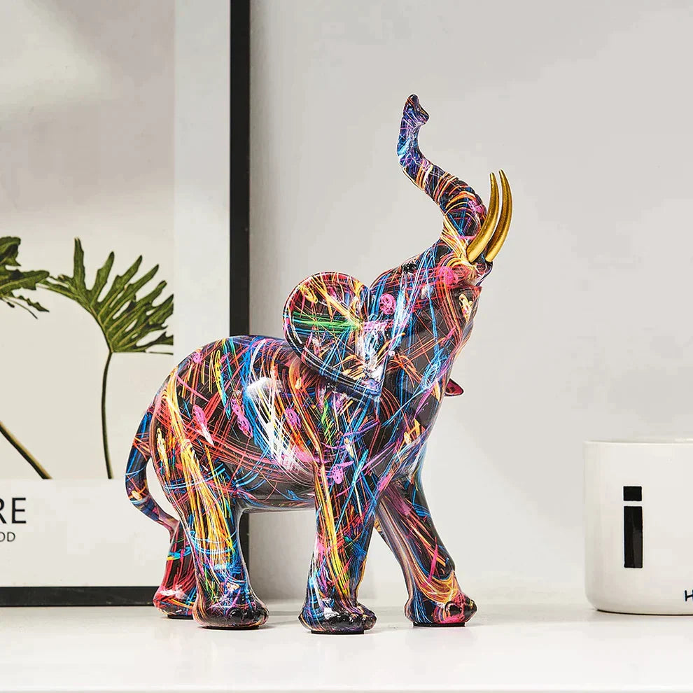 VibrantTrunk – Modern Elephant Art Sculpture Bowlift