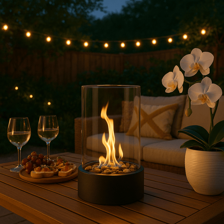 BowLift | Modern table fireplace with real flames & smokeless bioethanol firing