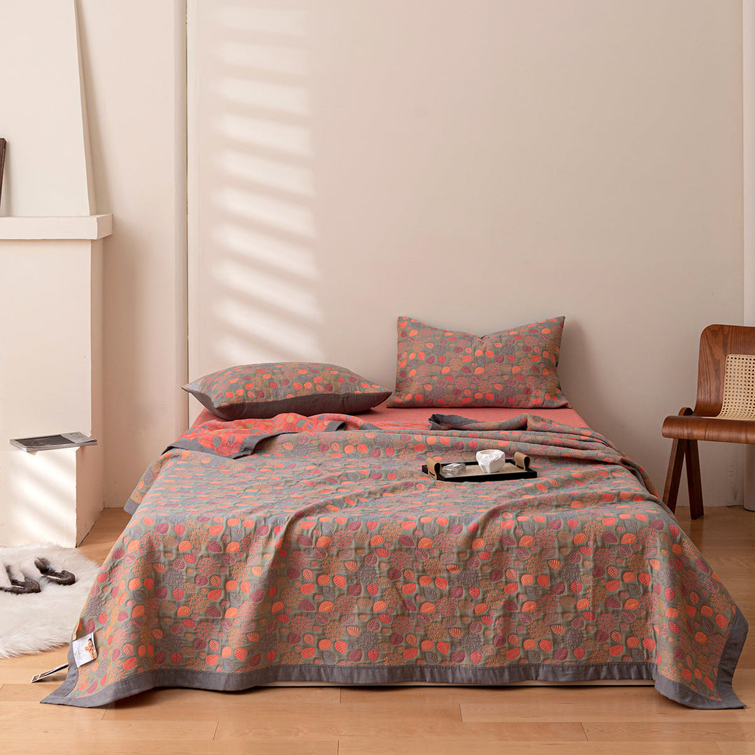 COTTON REVERSIBLE QUILTED BEDCOVER + Matching Pillow Cases - All in One Set Bowlift