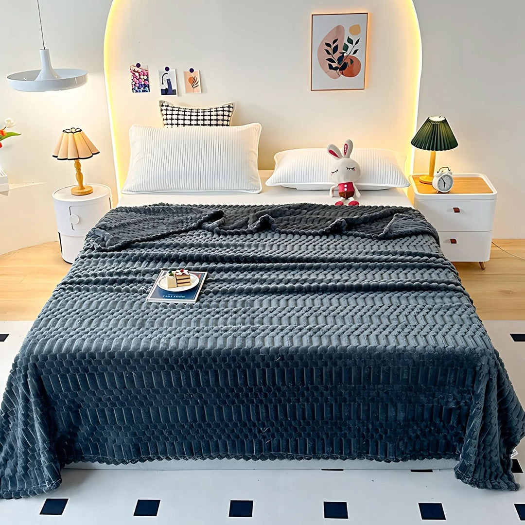 BowLift | Ultra Soft Microfiber Throw Blanket with Pebble Texture Design