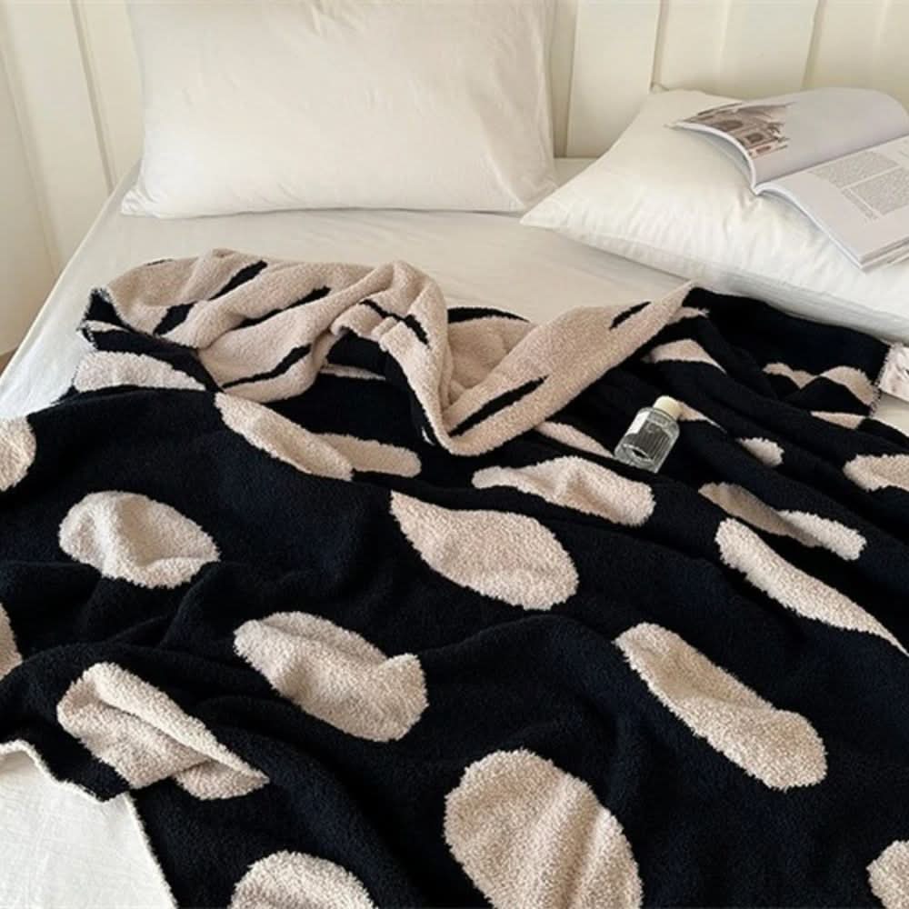 BowLift | Reversible Polka Dot Fleece Blanket for Sofa and Bed