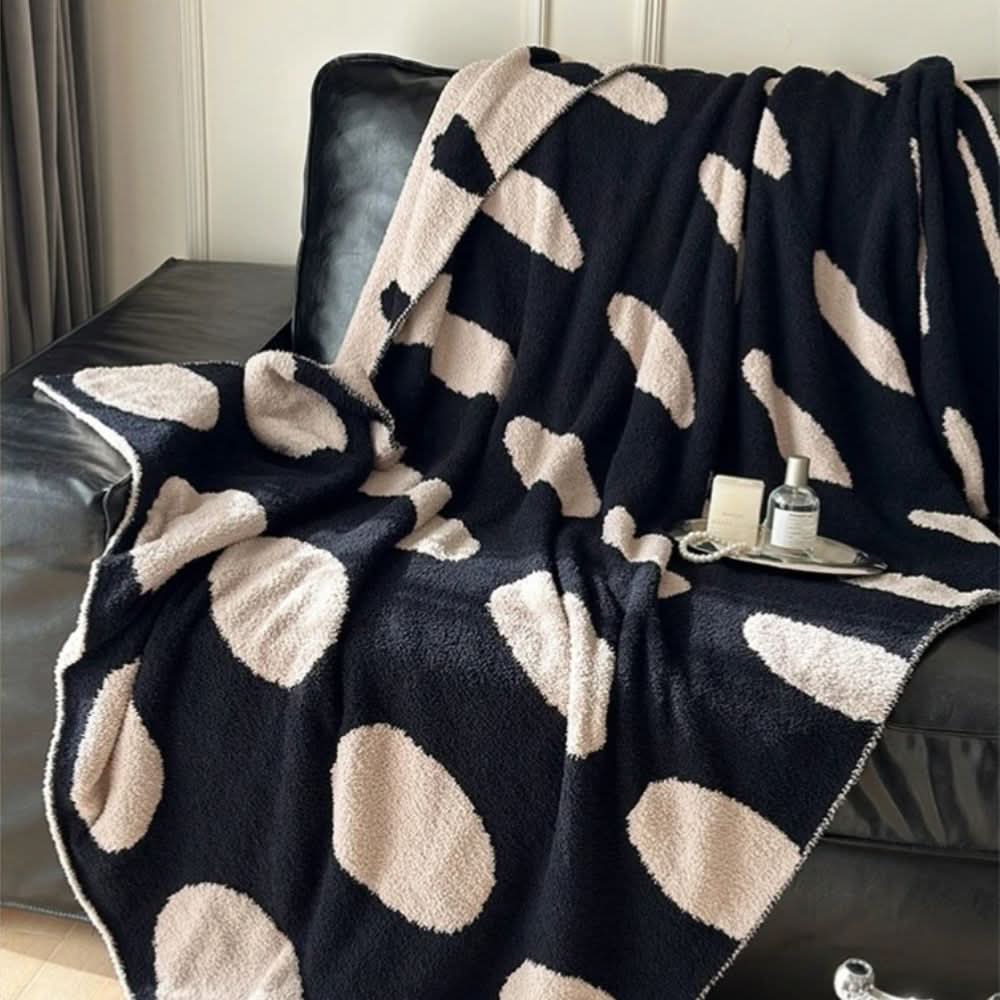 BowLift | Reversible Polka Dot Fleece Blanket for Sofa and Bed