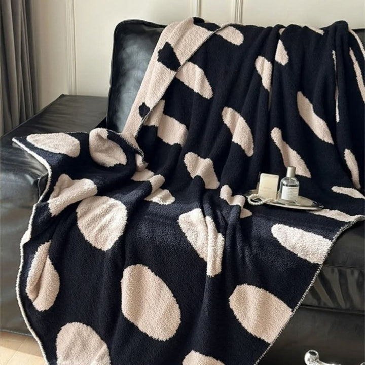 BowLift | Reversible Polka Dot Fleece Blanket for Sofa and Bed