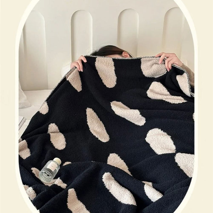 BowLift | Reversible Polka Dot Fleece Blanket for Sofa and Bed