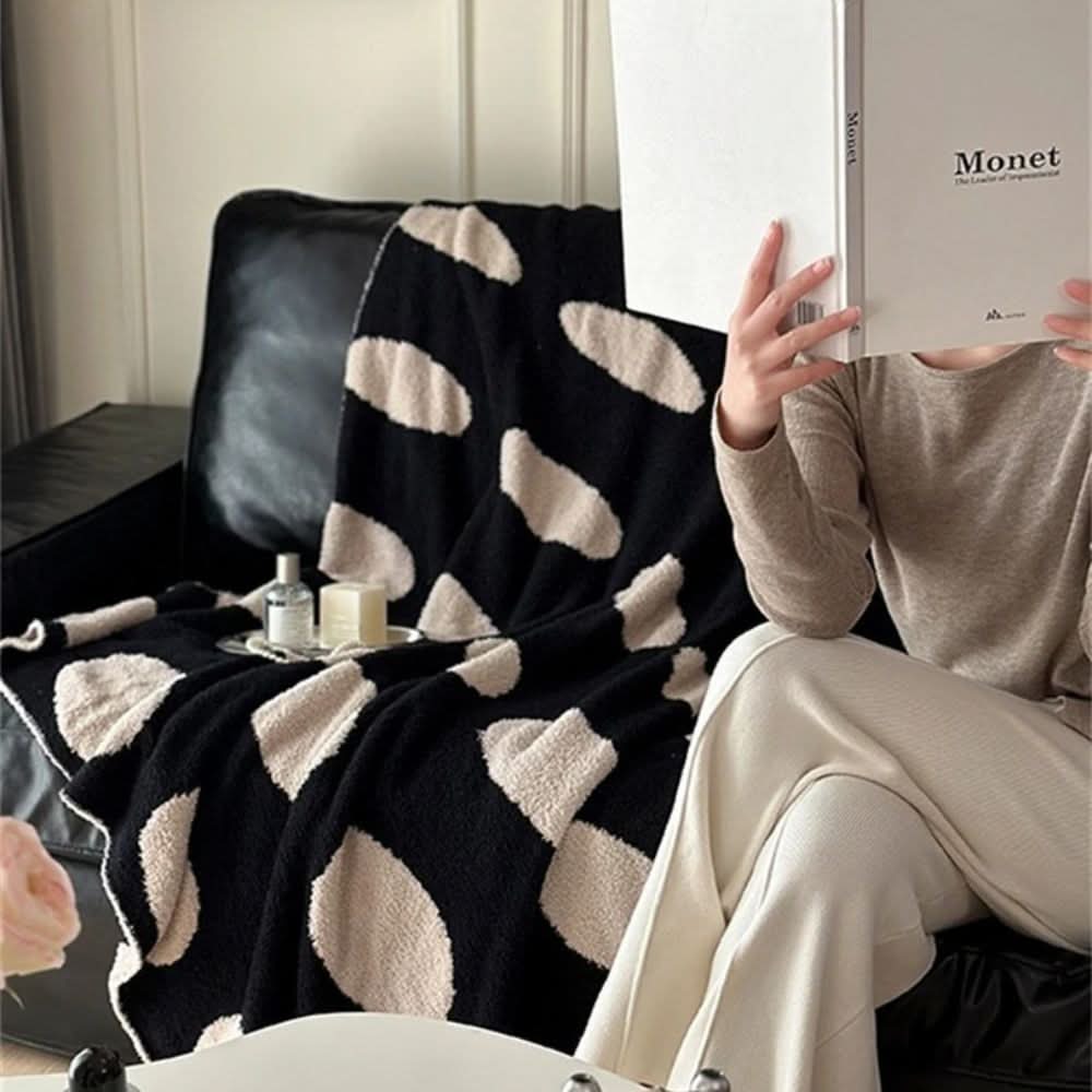 BowLift | Reversible Polka Dot Fleece Blanket for Sofa and Bed