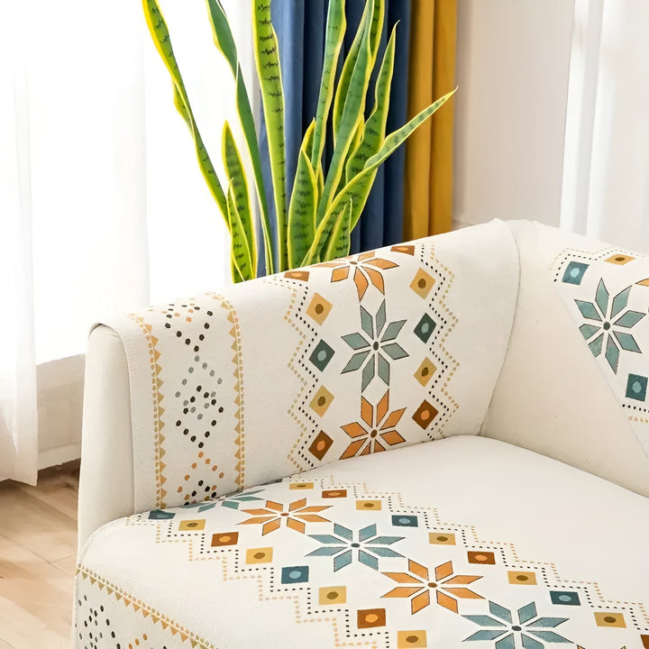 Boho Style Sofa Cover – Elastic & UsaBowlifte Year-Round | Protects and Gives a New Look | Bowlift