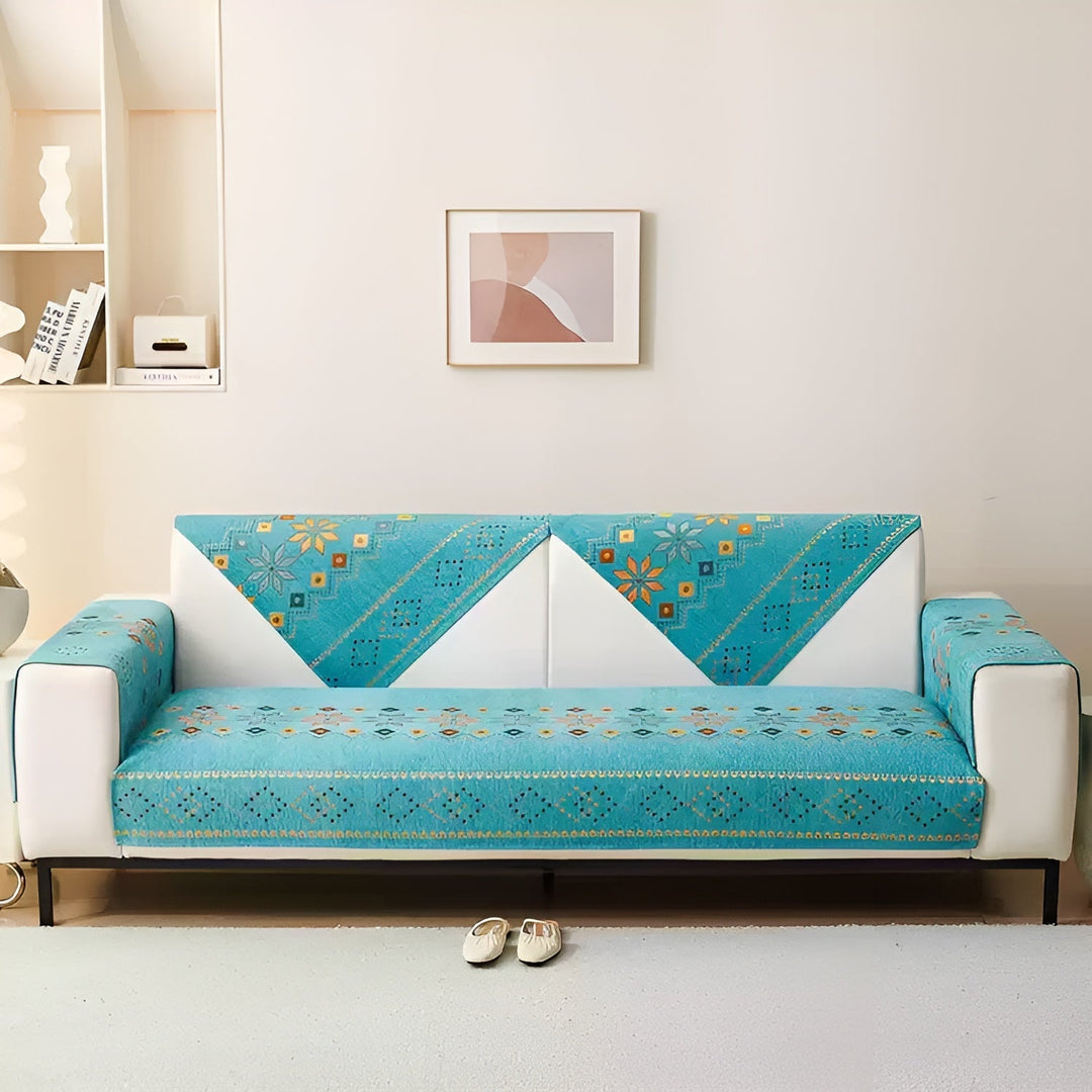 Boho Style Sofa Cover – Elastic & UsaBowlifte Year-Round | Protects and Gives a New Look | Bowlift