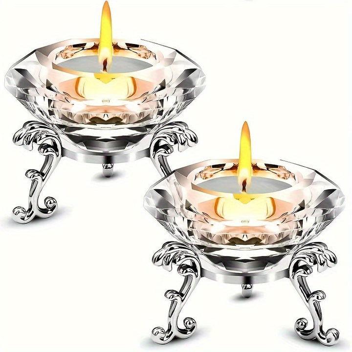 BowLift | RadiantCrystal - Transparent European Candle Holder Set