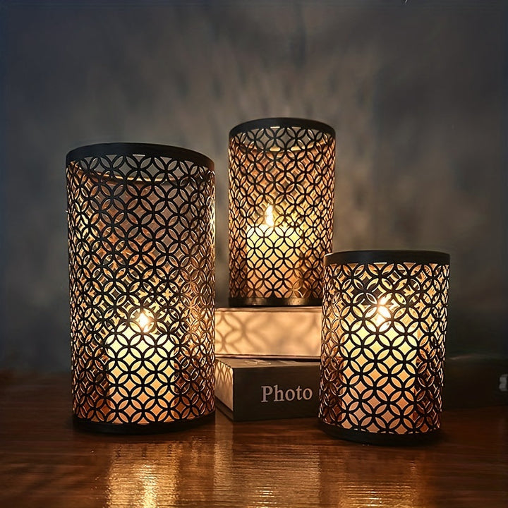 BowLift | StylishFlame - 3-Piece Iron Candle Holders