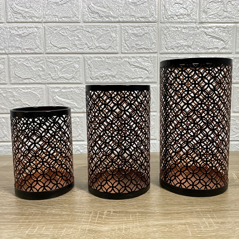 BowLift | StylishFlame - 3-Piece Iron Candle Holders