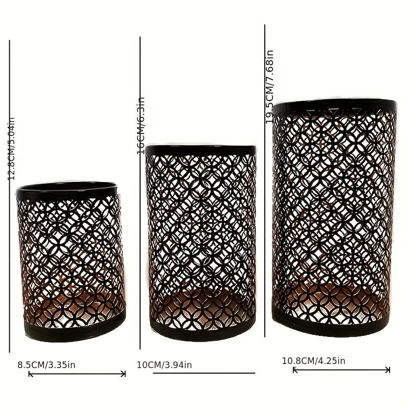 BowLift | StylishFlame - 3-Piece Iron Candle Holders