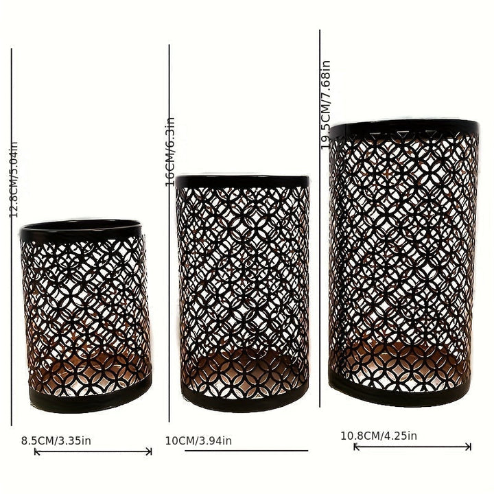 BowLift | StylishFlame - 3-Piece Iron Candle Holders