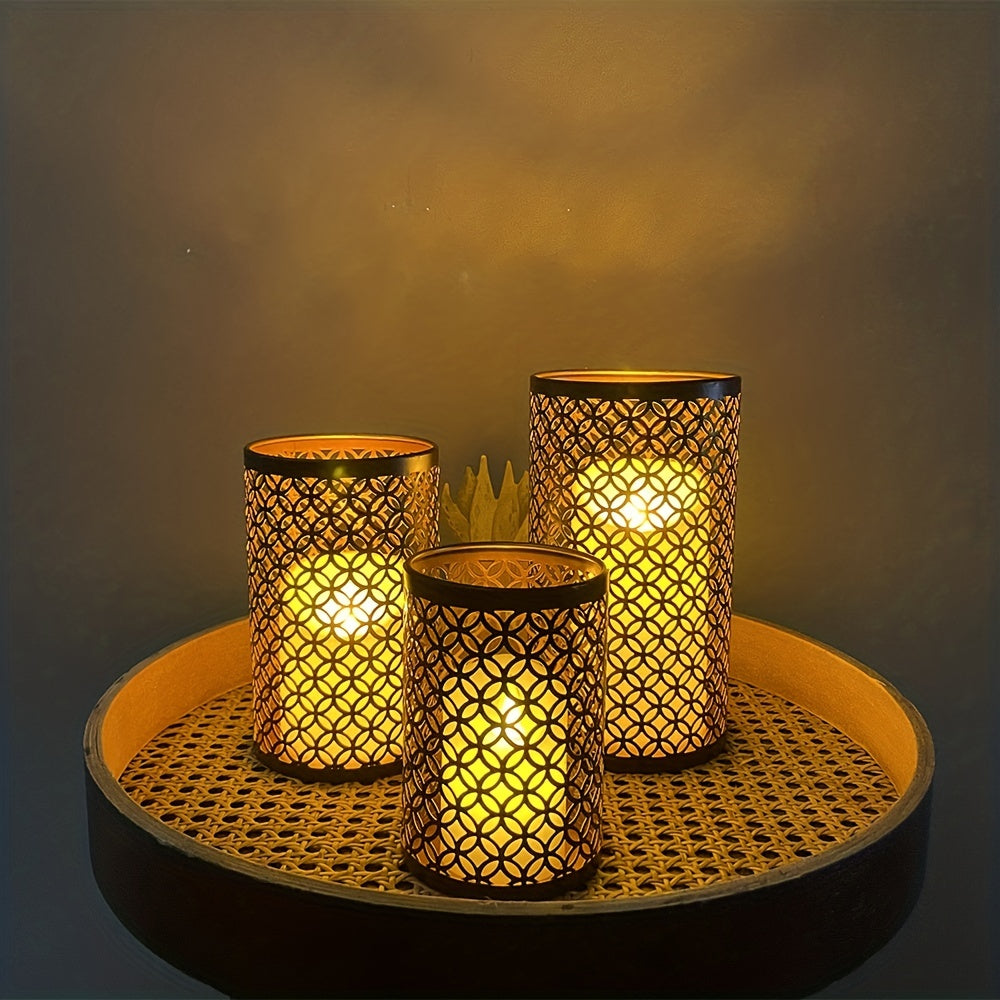 BowLift | StylishFlame - 3-Piece Iron Candle Holders
